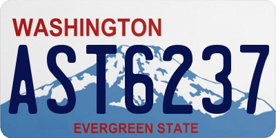 WA license plate AST6237