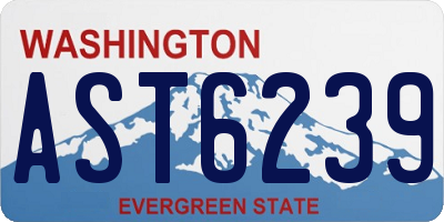 WA license plate AST6239