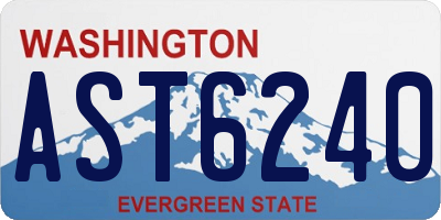 WA license plate AST6240