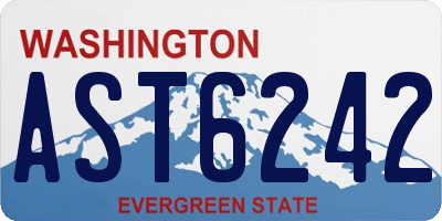 WA license plate AST6242