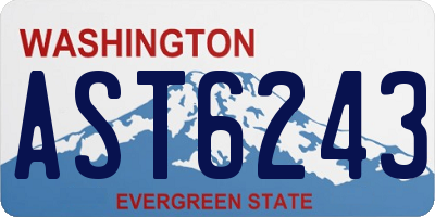 WA license plate AST6243
