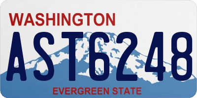 WA license plate AST6248