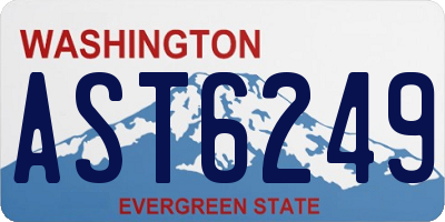 WA license plate AST6249
