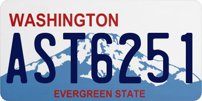 WA license plate AST6251