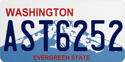 WA license plate AST6252
