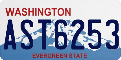 WA license plate AST6253