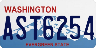 WA license plate AST6254