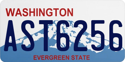 WA license plate AST6256