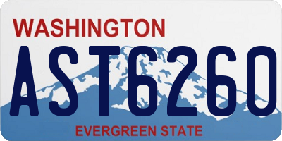 WA license plate AST6260