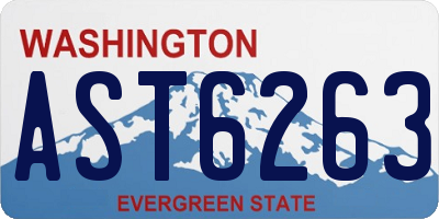 WA license plate AST6263