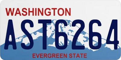 WA license plate AST6264