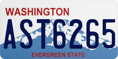 WA license plate AST6265