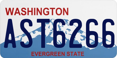 WA license plate AST6266