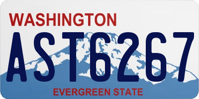 WA license plate AST6267