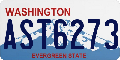 WA license plate AST6273