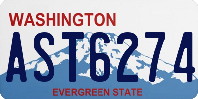 WA license plate AST6274
