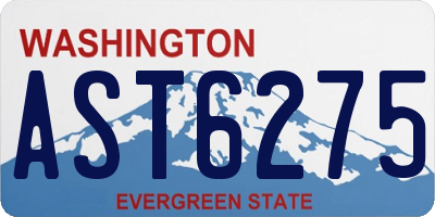WA license plate AST6275