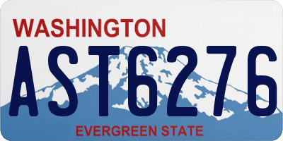 WA license plate AST6276