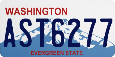 WA license plate AST6277
