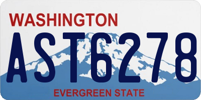 WA license plate AST6278