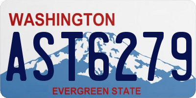WA license plate AST6279