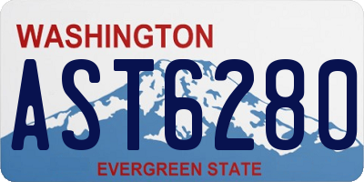 WA license plate AST6280