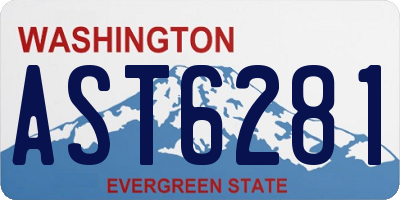 WA license plate AST6281