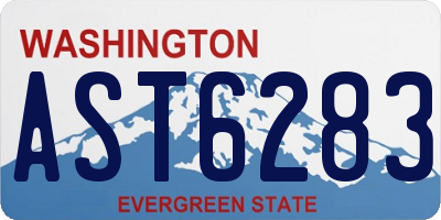 WA license plate AST6283