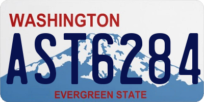 WA license plate AST6284