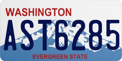 WA license plate AST6285