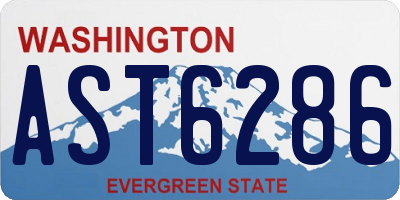 WA license plate AST6286