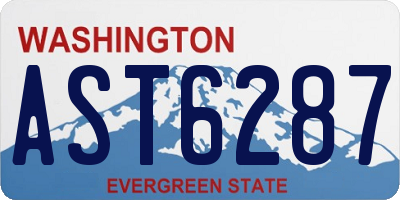 WA license plate AST6287