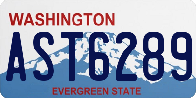 WA license plate AST6289