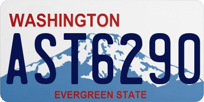 WA license plate AST6290