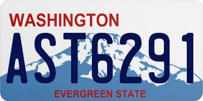 WA license plate AST6291