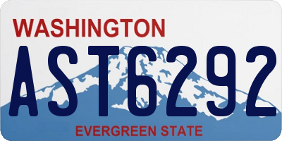 WA license plate AST6292