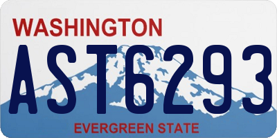 WA license plate AST6293