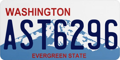 WA license plate AST6296