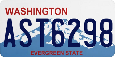 WA license plate AST6298