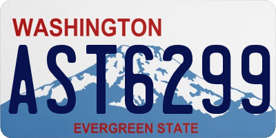 WA license plate AST6299