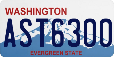WA license plate AST6300
