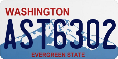 WA license plate AST6302