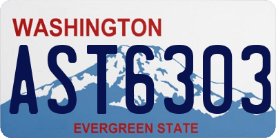 WA license plate AST6303