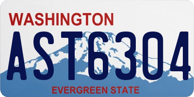 WA license plate AST6304