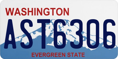 WA license plate AST6306