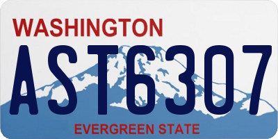 WA license plate AST6307