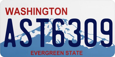 WA license plate AST6309