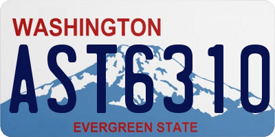 WA license plate AST6310