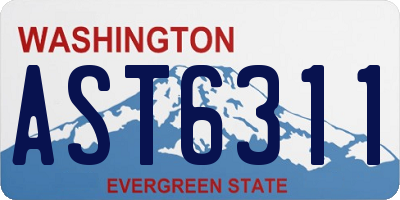 WA license plate AST6311