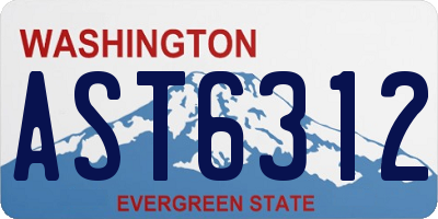 WA license plate AST6312